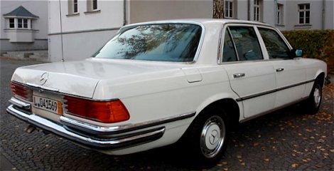 Leipzig Oldtimer Verkauf Foto: MB W116 Heckansicht