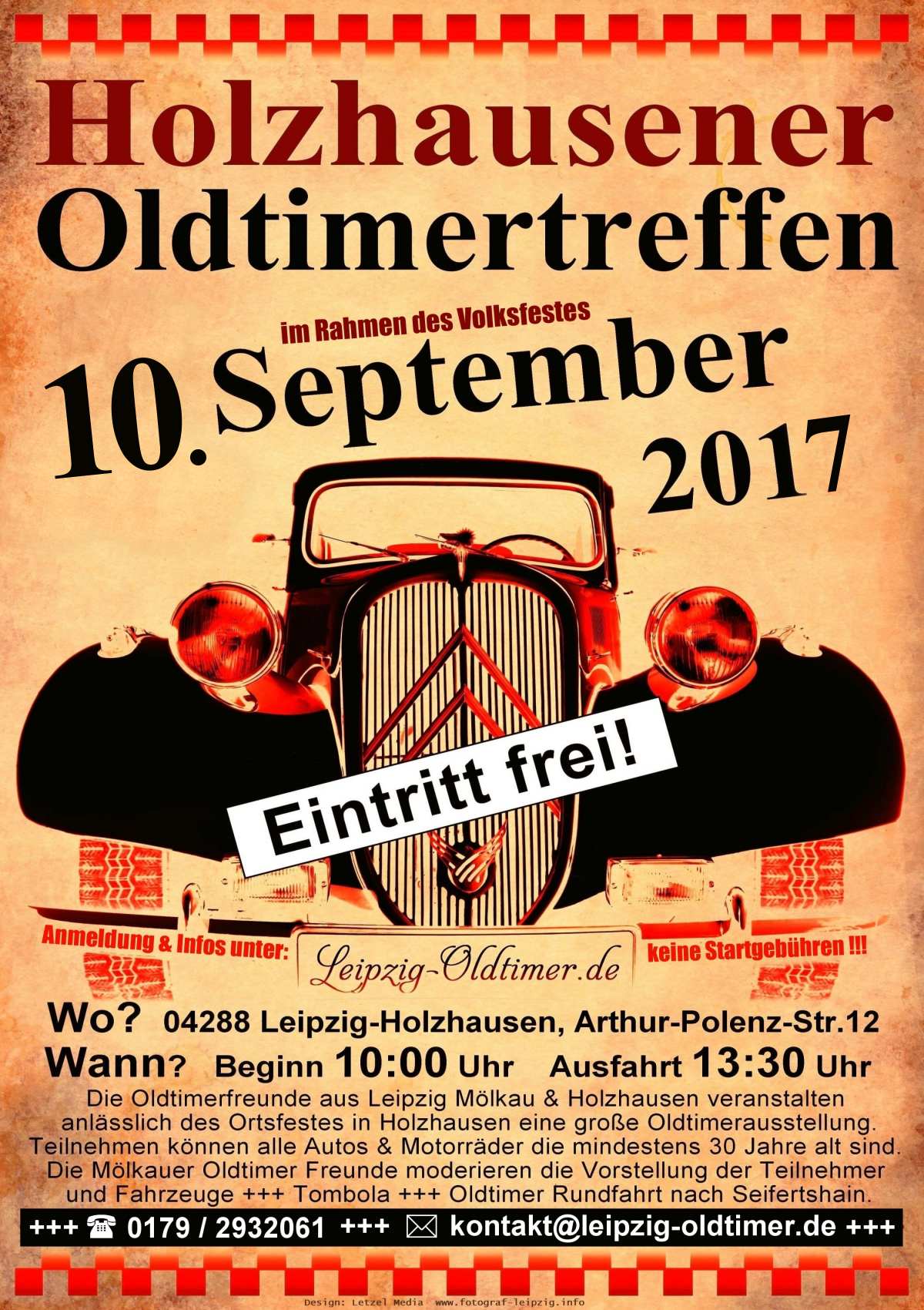 Plakat zum Oldtimertreffen in Leipzig 2017